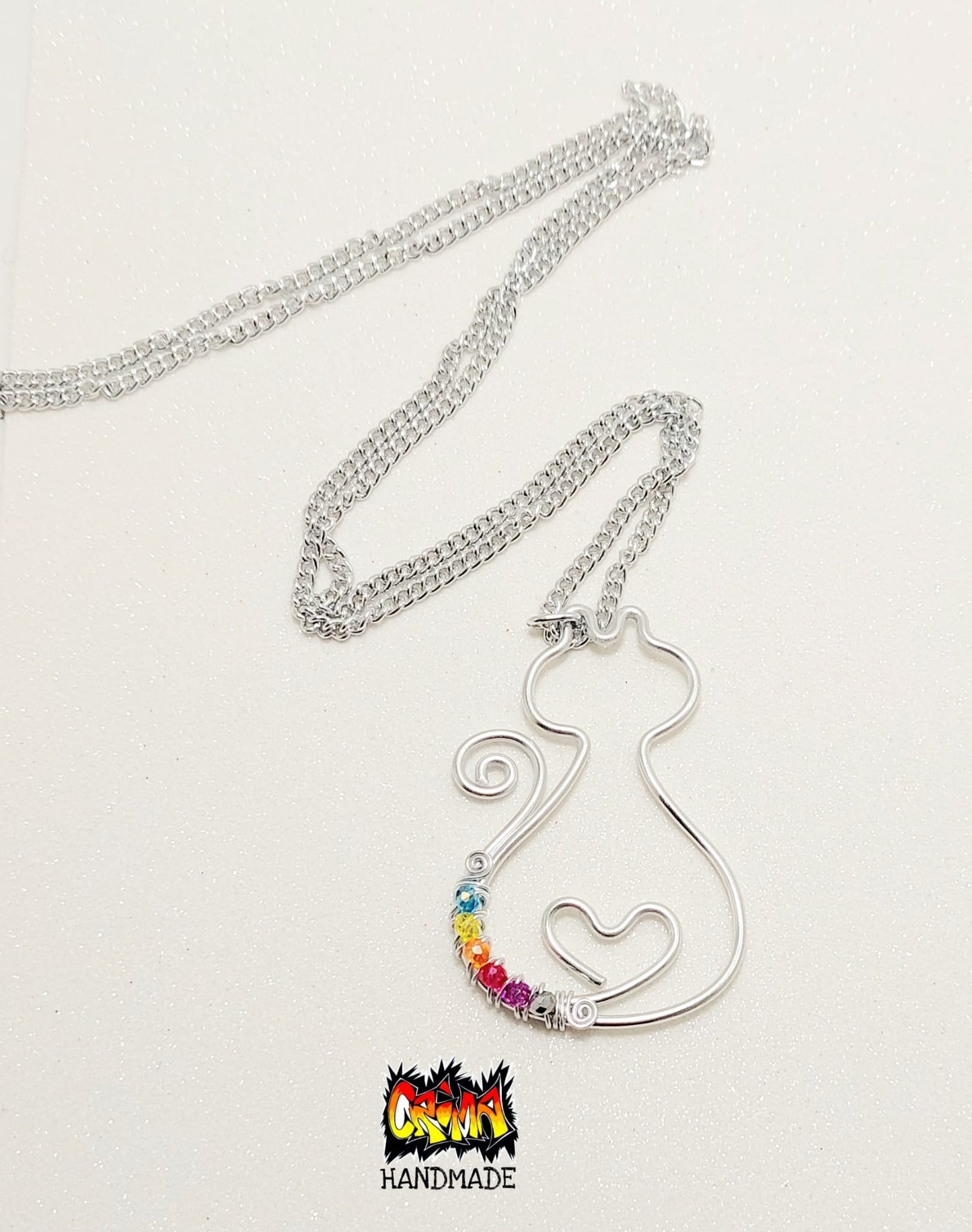 COLLANA GATTO ARCOBALENO