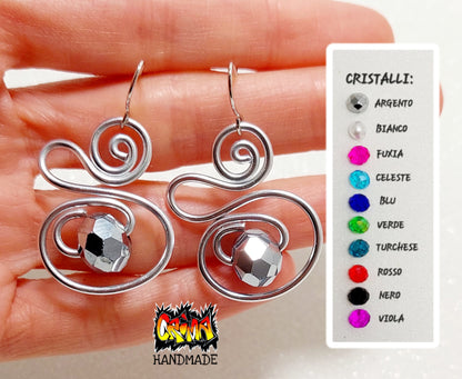 ORECCHINI SPIRALE CON CRISTALLO