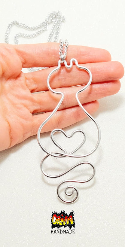 COLLANA GATTO CON CUORE