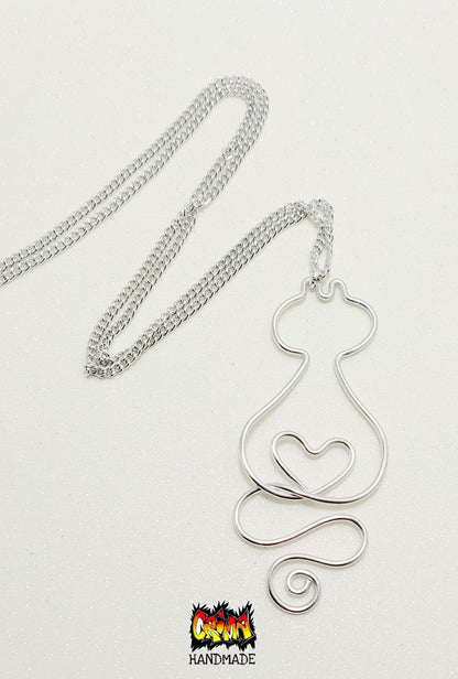 COLLANA GATTO CON CUORE