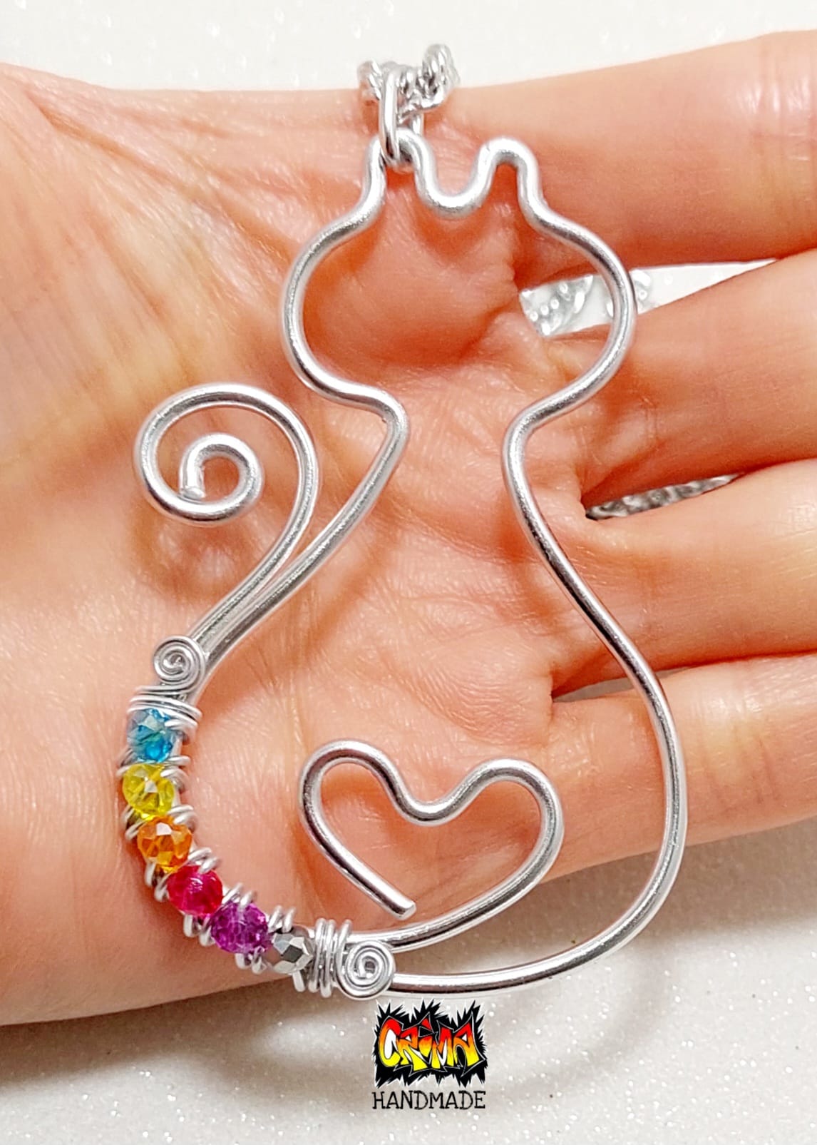 COLLANA GATTO ARCOBALENO