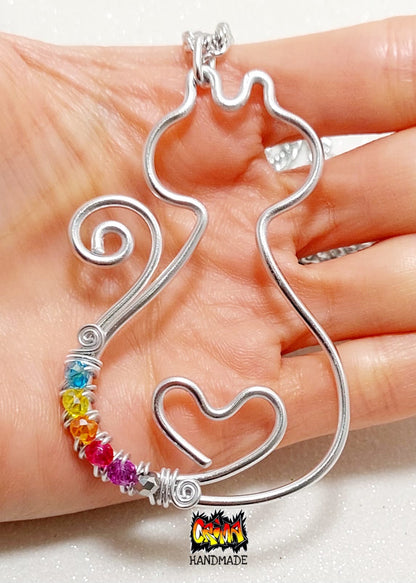 COLLANA GATTO ARCOBALENO